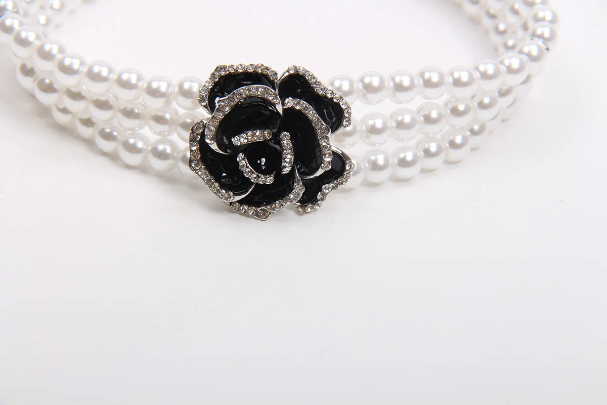 3 Rows Dog Pet Pearls Necklace Collar Petzymart