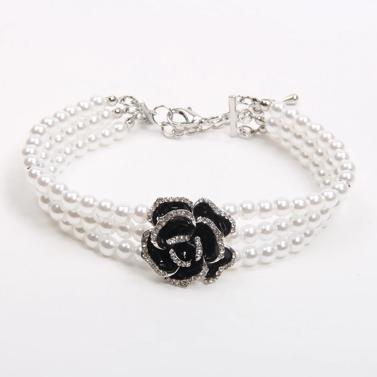 3 Rows Dog Pet Pearls Necklace Collar Petzymart