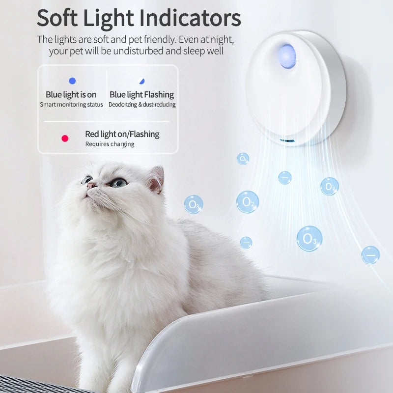 4000mAh Smart Cat Odor Purifier For Cat Litter Box Deodorizer Petzymart