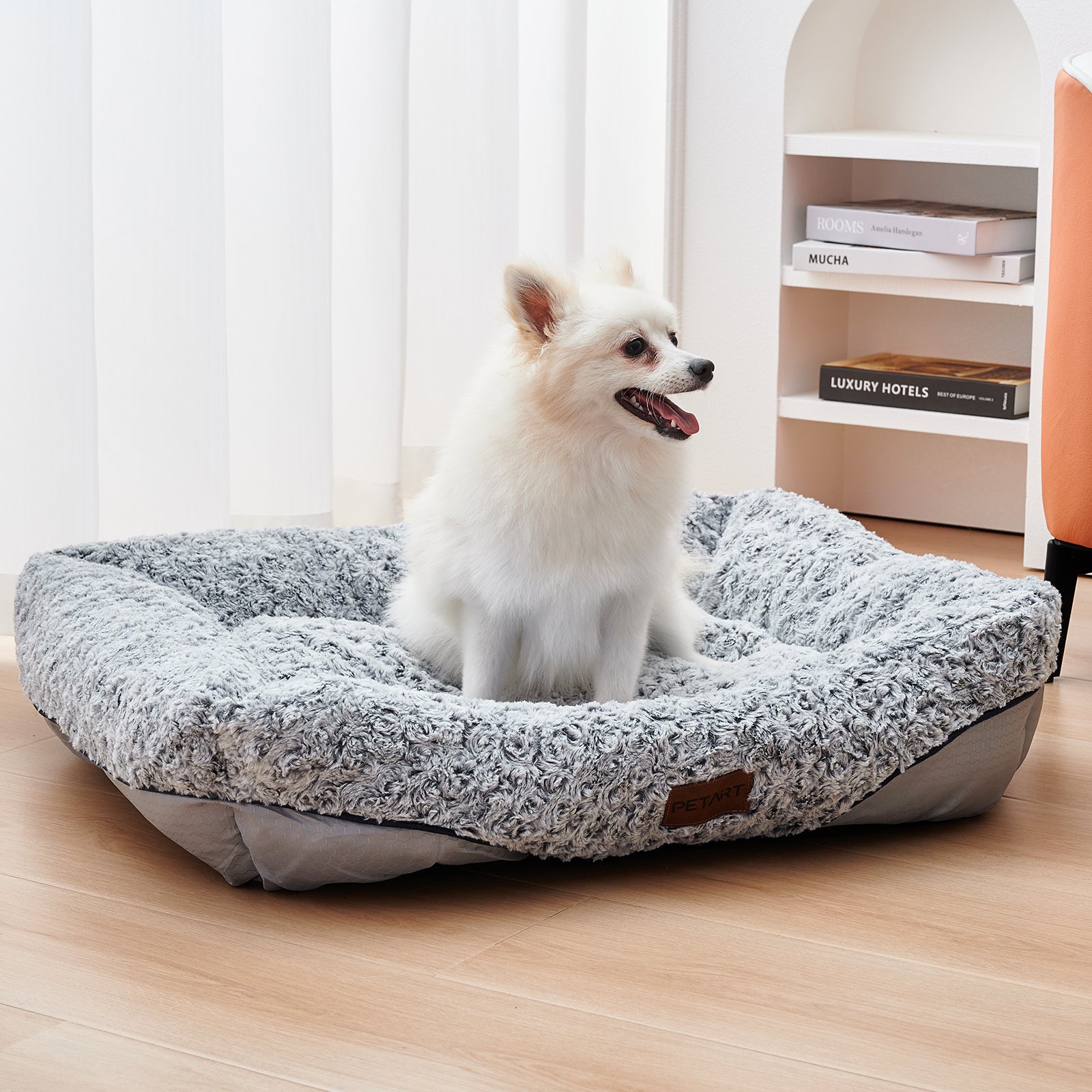 Swirl Rose Velvet Pet Beds  Washable