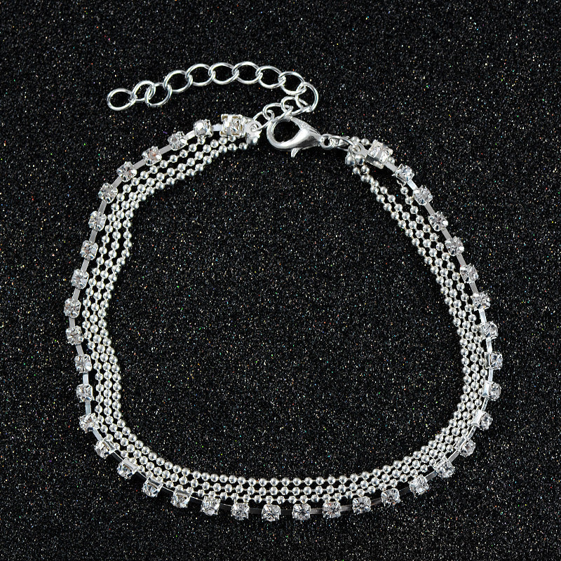Multilayer Crystal Anklet