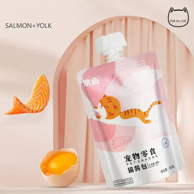 5pcs Cat Treats, Pet Fresh Meat Sauce Packs, Various Flavors Of Cat Licking Meat Sauce For Kittens Petzymart