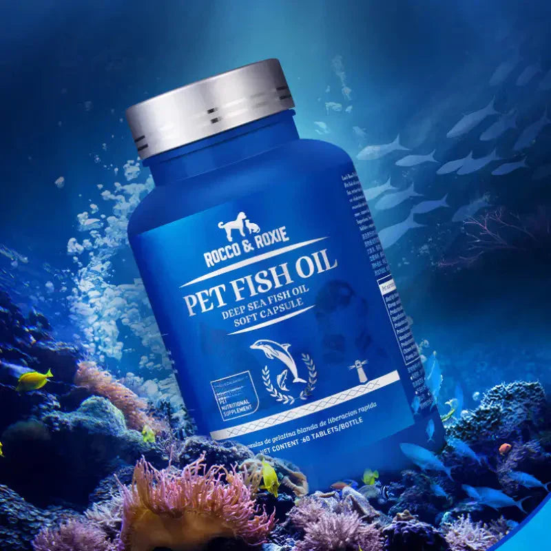 60pcs Dog Food Supplement Wild Salmon Fish Oil , Natural EPA & DHA Fatty Acids For Skin, Coat, Joints & Heart Petzymart