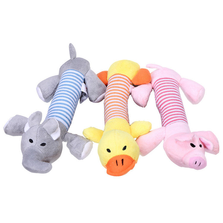 Striped Pink Duck Vocal Dog Toy