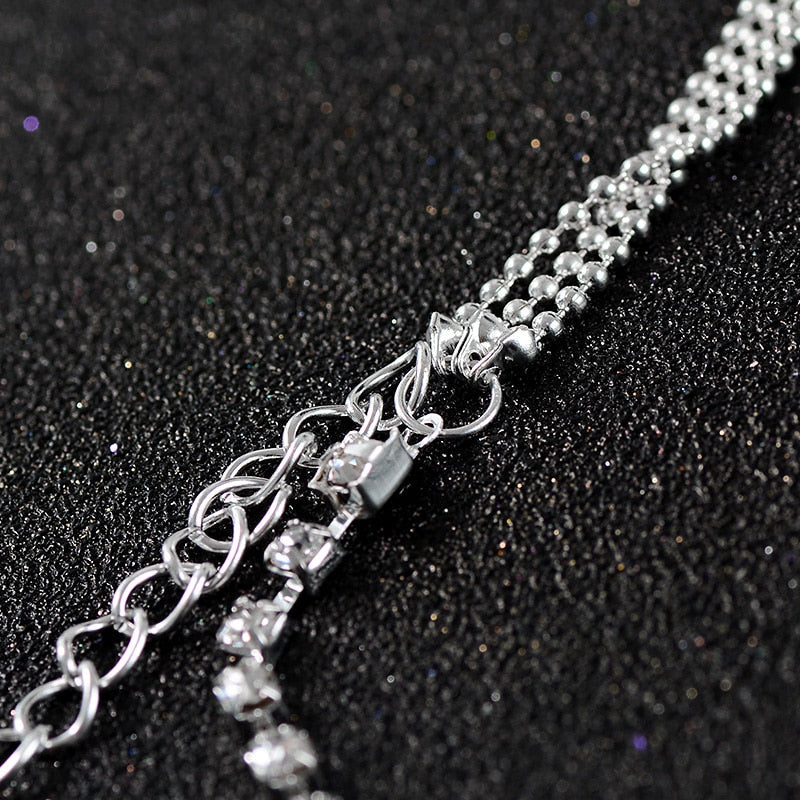 Multilayer Crystal Anklet