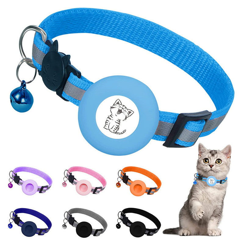 Apple Airtag Tracker Protective Cover Anti-missing Pet Positioning Collar Cat Reflective Bell Collar Petzymart