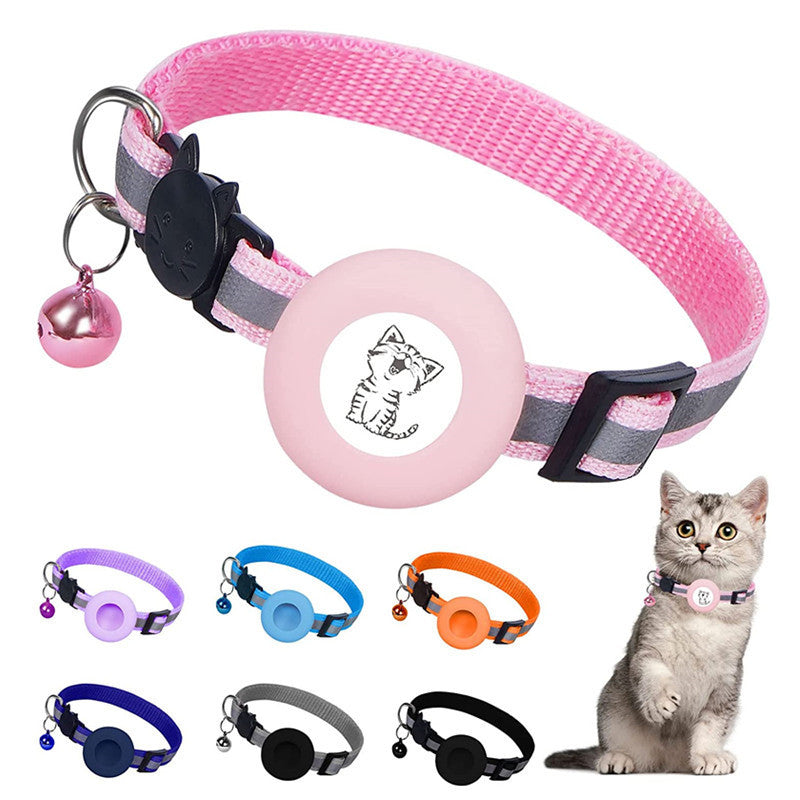 Apple Airtag Tracker Protective Cover Anti-missing Pet Positioning Collar Cat Reflective Bell Collar Petzymart