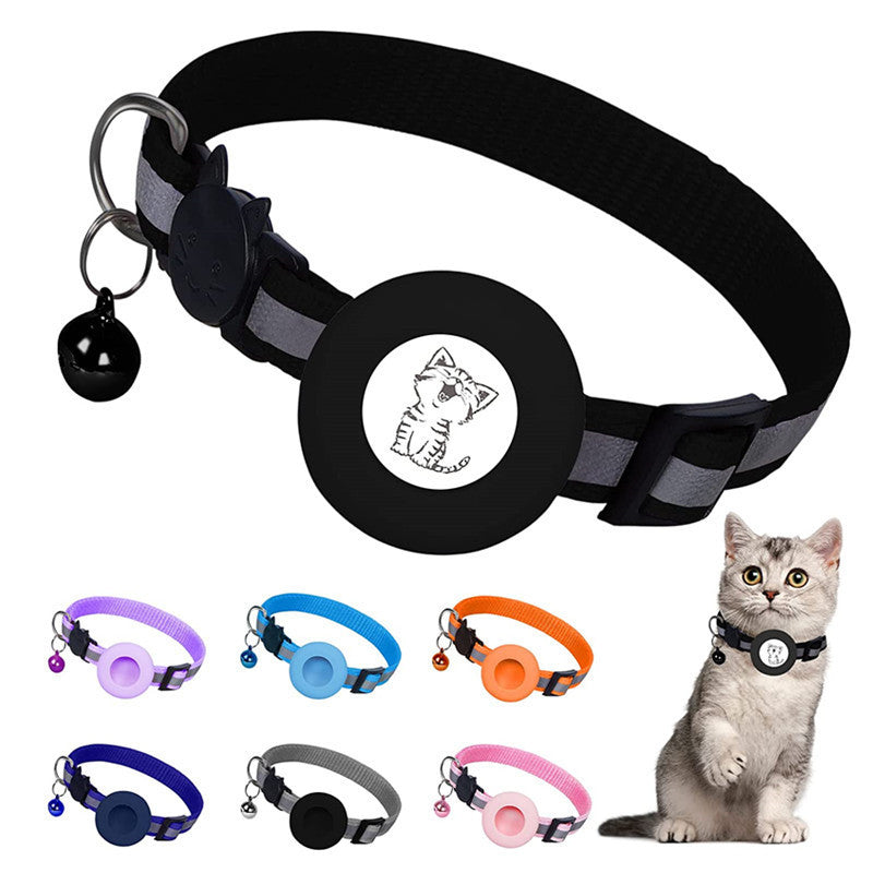 Apple Airtag Tracker Protective Cover Anti-missing Pet Positioning Collar Cat Reflective Bell Collar Petzymart