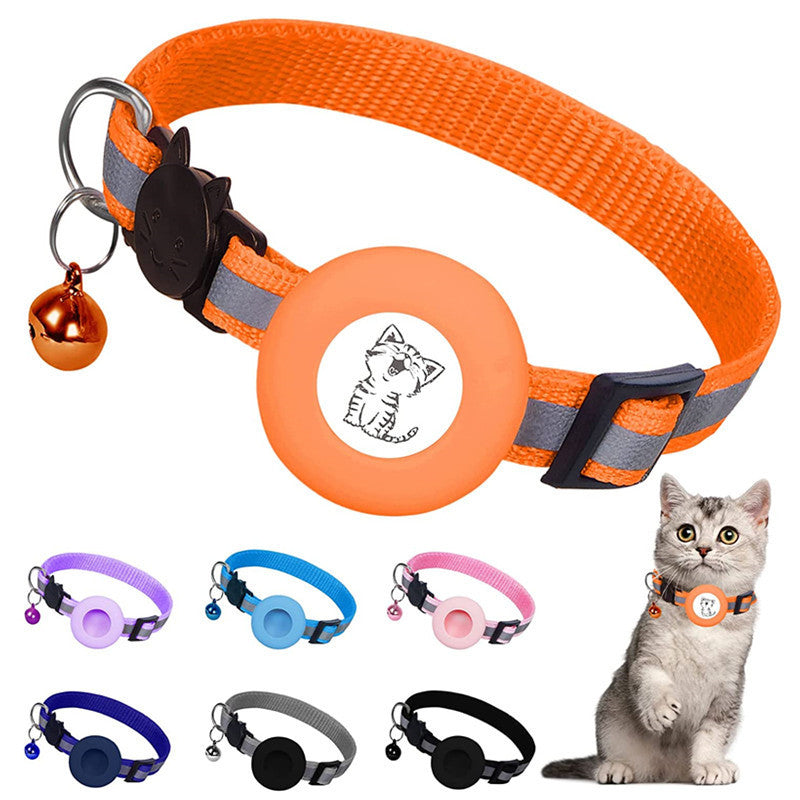 Apple Airtag Tracker Protective Cover Anti-missing Pet Positioning Collar Cat Reflective Bell Collar Petzymart