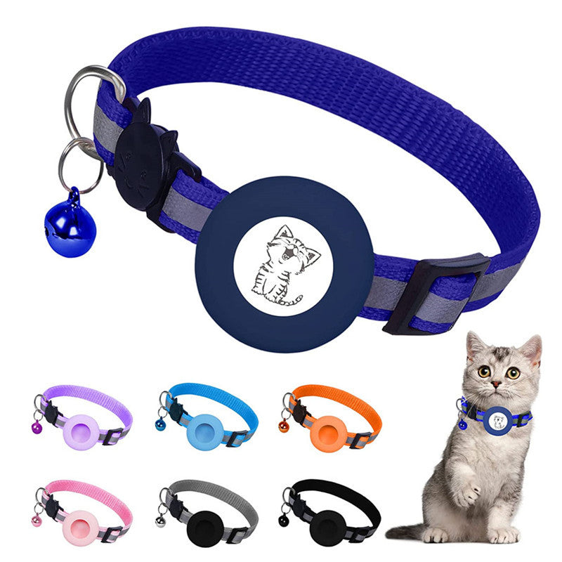 Apple Airtag Tracker Protective Cover Anti-missing Pet Positioning Collar Cat Reflective Bell Collar Petzymart