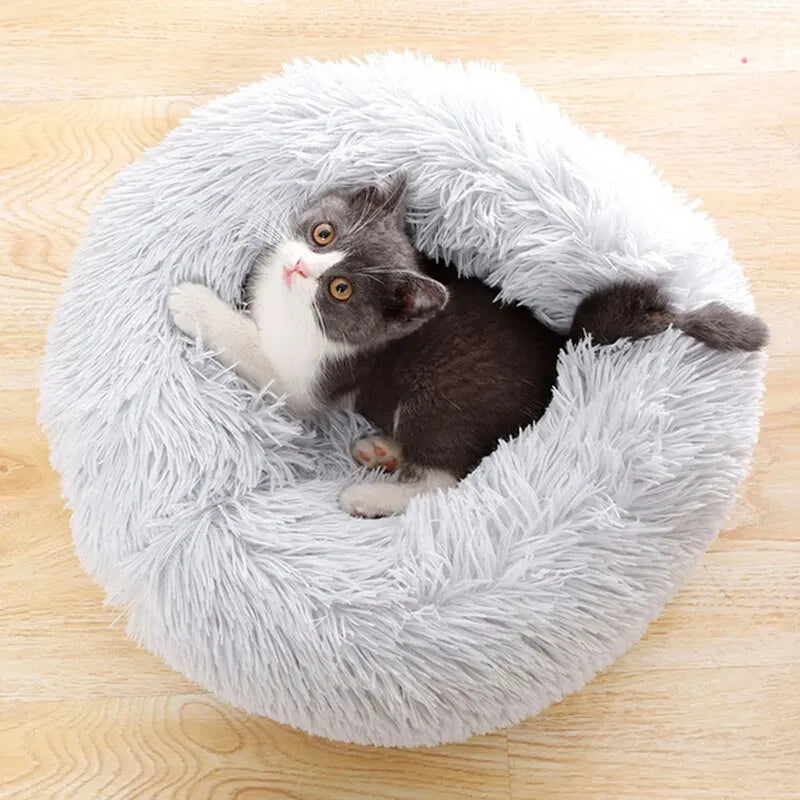 Cat Bed Warm Sleeping Cat Nest Soft Long Plush Petzymart