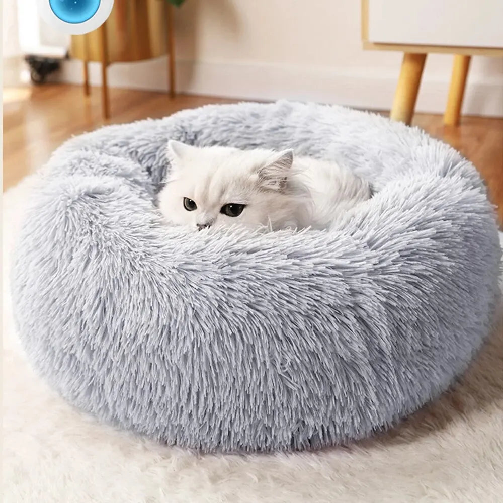 Cat Bed Warm Sleeping Cat Nest Soft Long Plush Petzymart