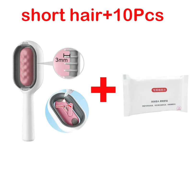 Cat Cleaning Floating Hair Removal Comb with Disposable Wipes Petzymart