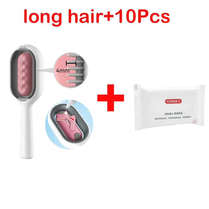 Cat Cleaning Floating Hair Removal Comb with Disposable Wipes Petzymart