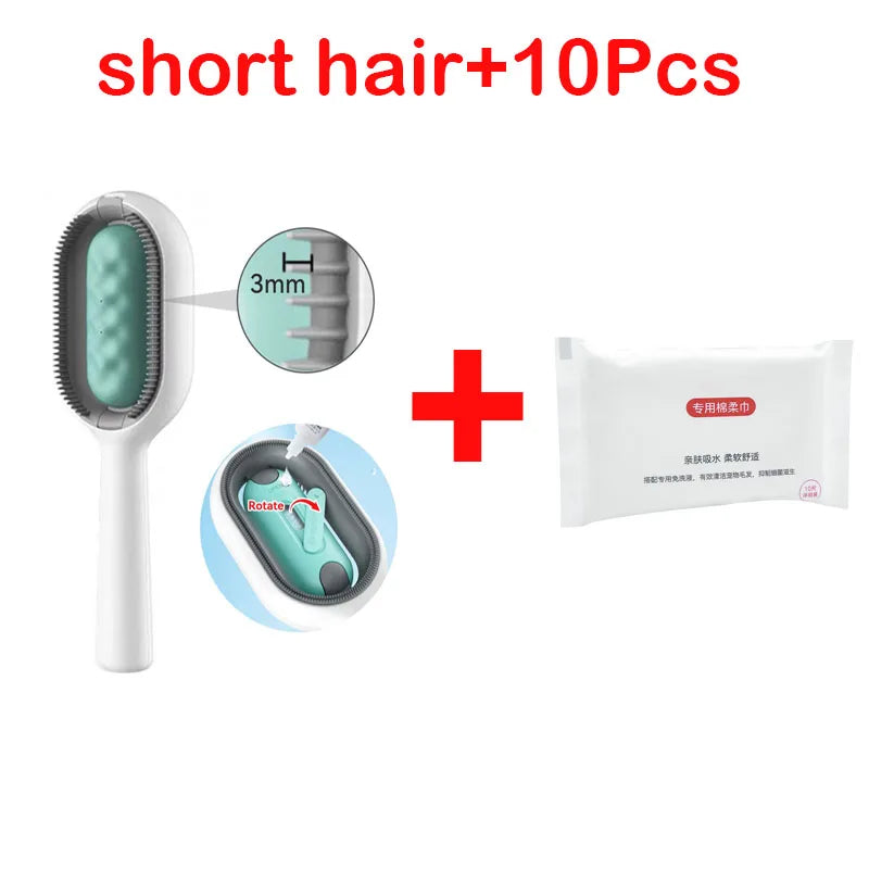 Cat Cleaning Floating Hair Removal Comb with Disposable Wipes Petzymart