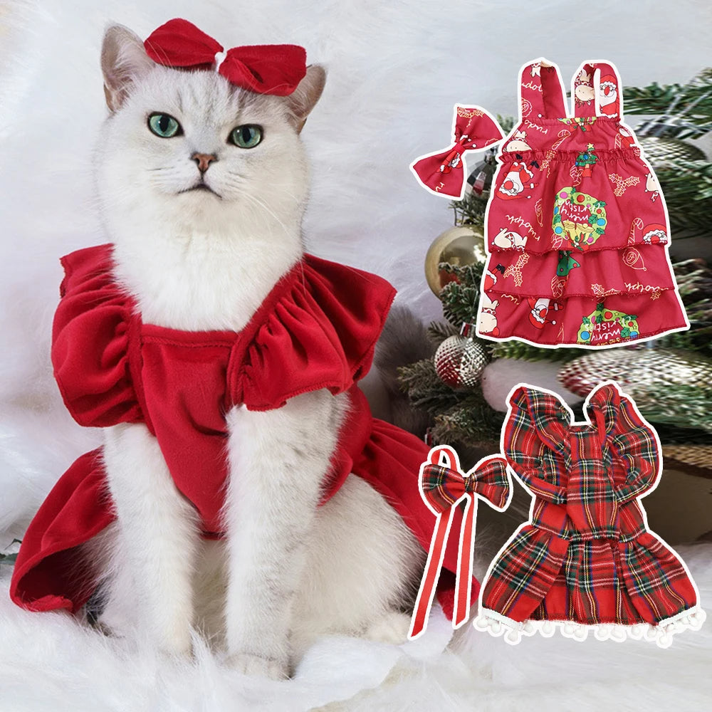 Cat Skirt Pet Christmas Clothes Silver Fox Petzymart