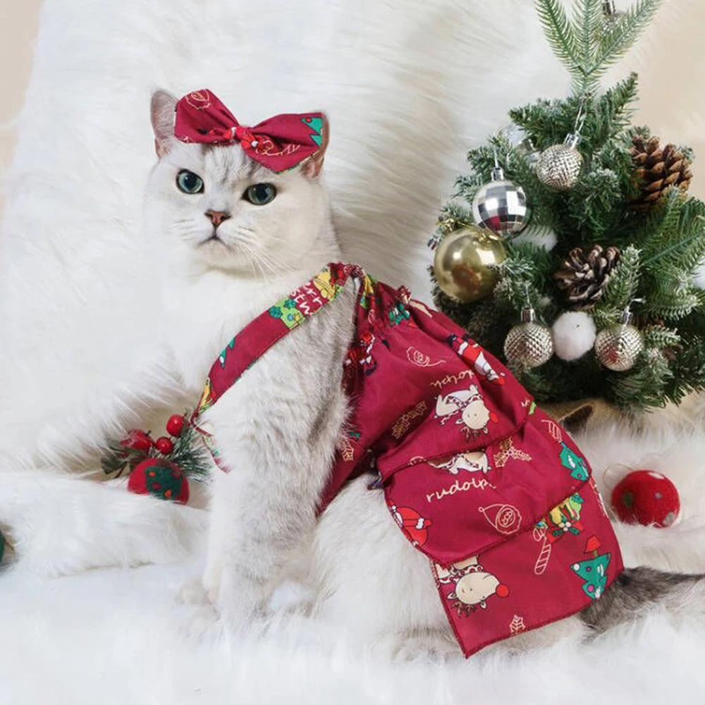 Cat Skirt Pet Christmas Clothes Silver Fox Petzymart
