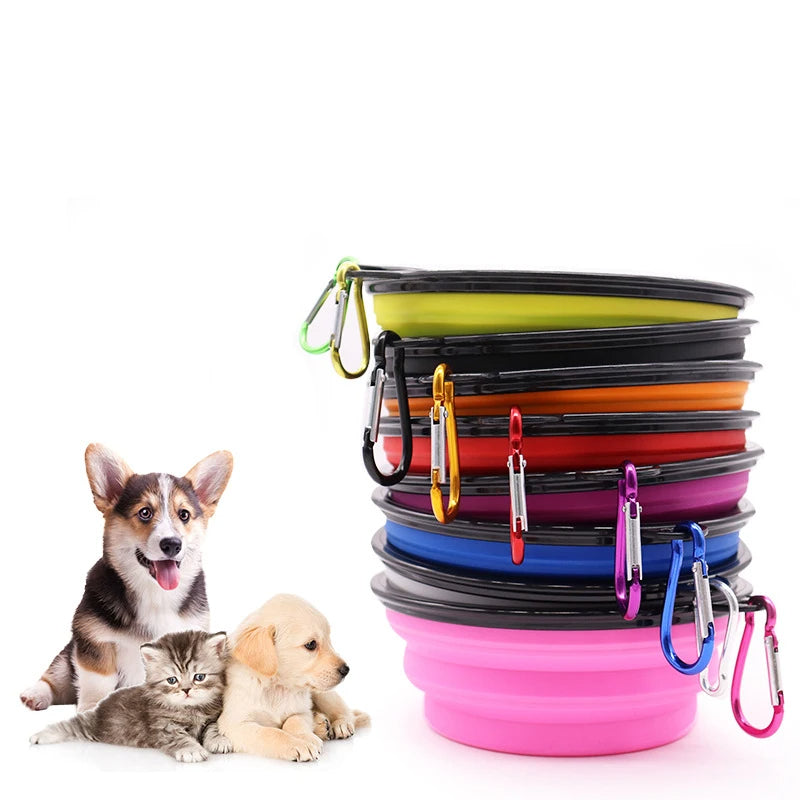 Collapsible Pet Silicone Dog Food Water Bowl Outdoor Petzymart