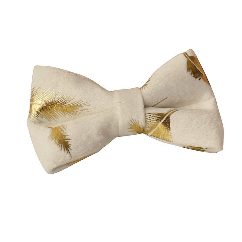 Cream Velvet Feather Print Velvet Dog Collar Petzymart