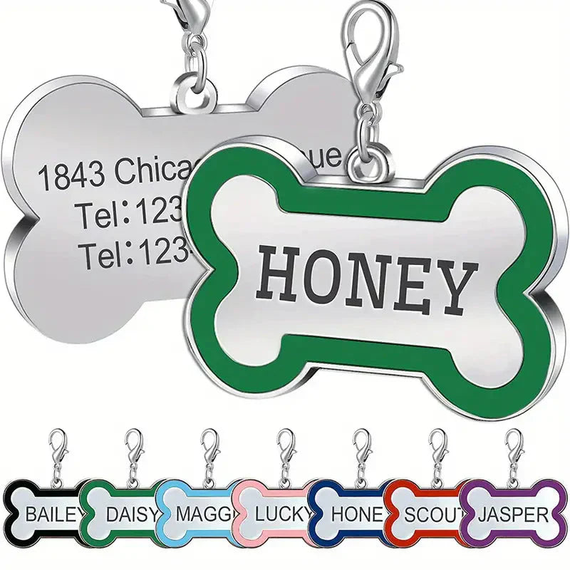 Custom Pet ID Tags - Engraved Both Sides with Your Pet's Name! Petzymart