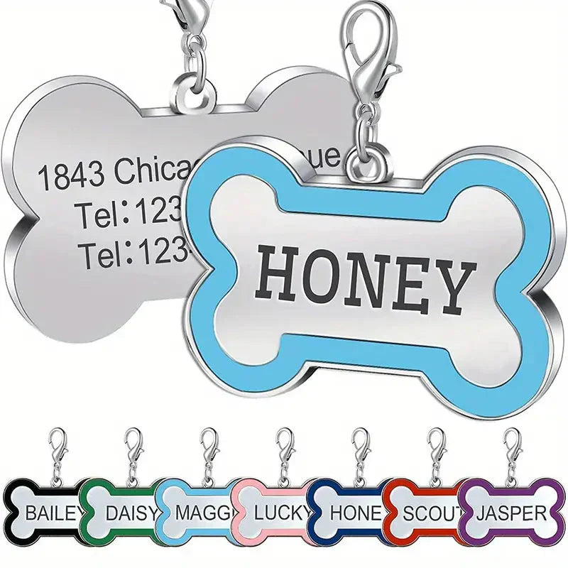 Custom Pet ID Tags - Engraved Both Sides with Your Pet's Name! Petzymart