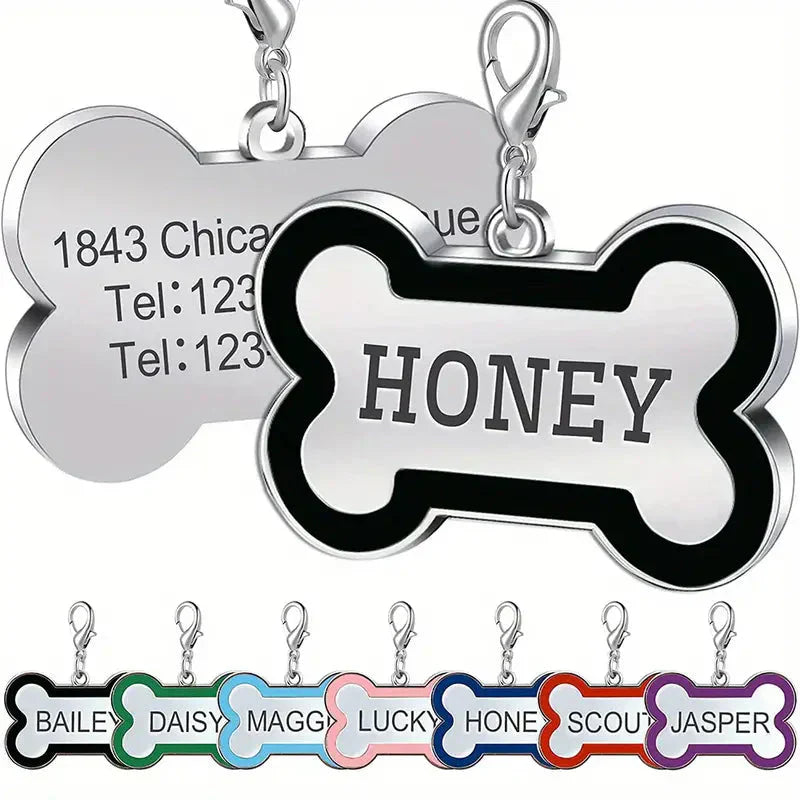 Custom Pet ID Tags - Engraved Both Sides with Your Pet's Name! Petzymart