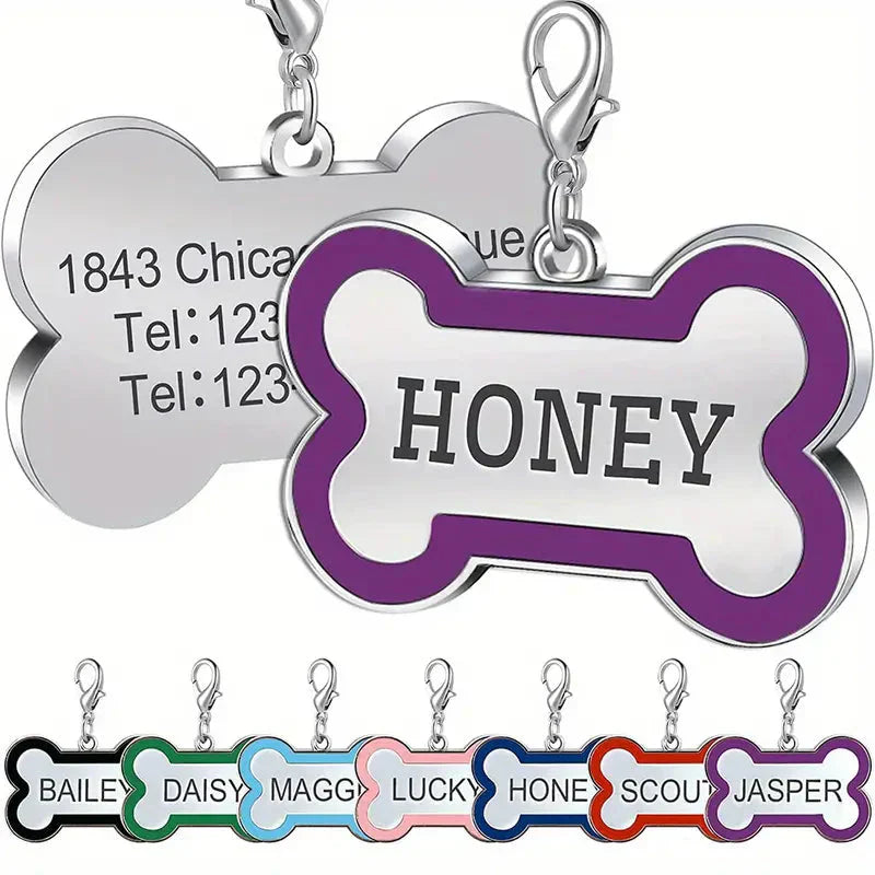 Custom Pet ID Tags - Engraved Both Sides with Your Pet's Name! Petzymart