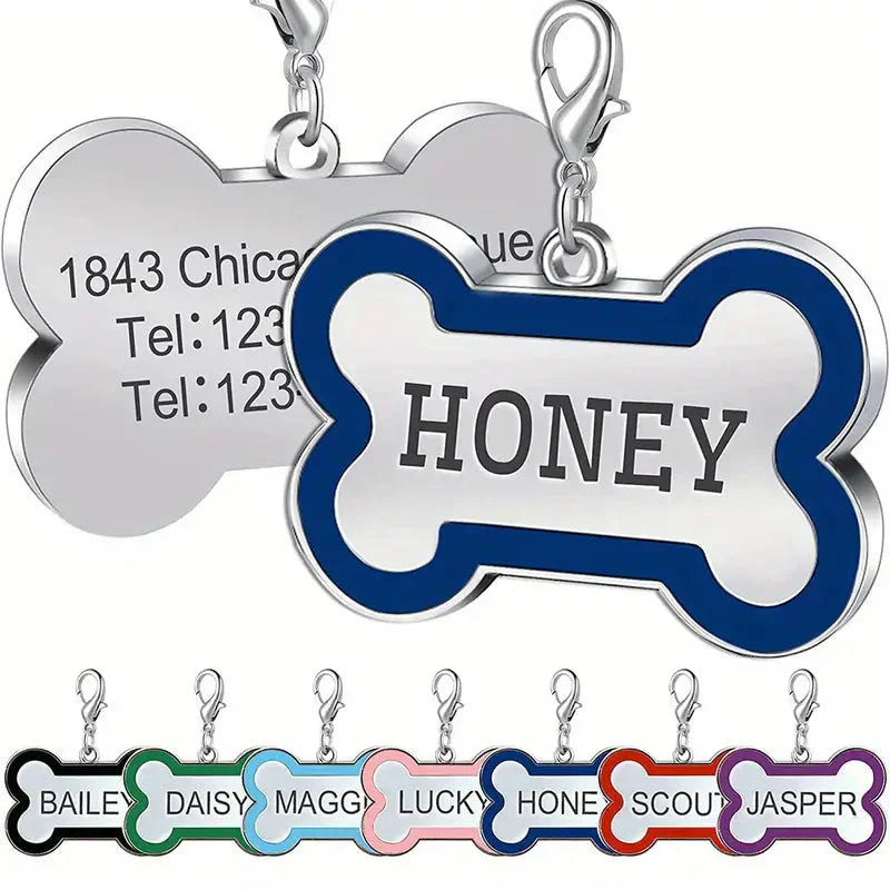 Custom Pet ID Tags - Engraved Both Sides with Your Pet's Name! Petzymart
