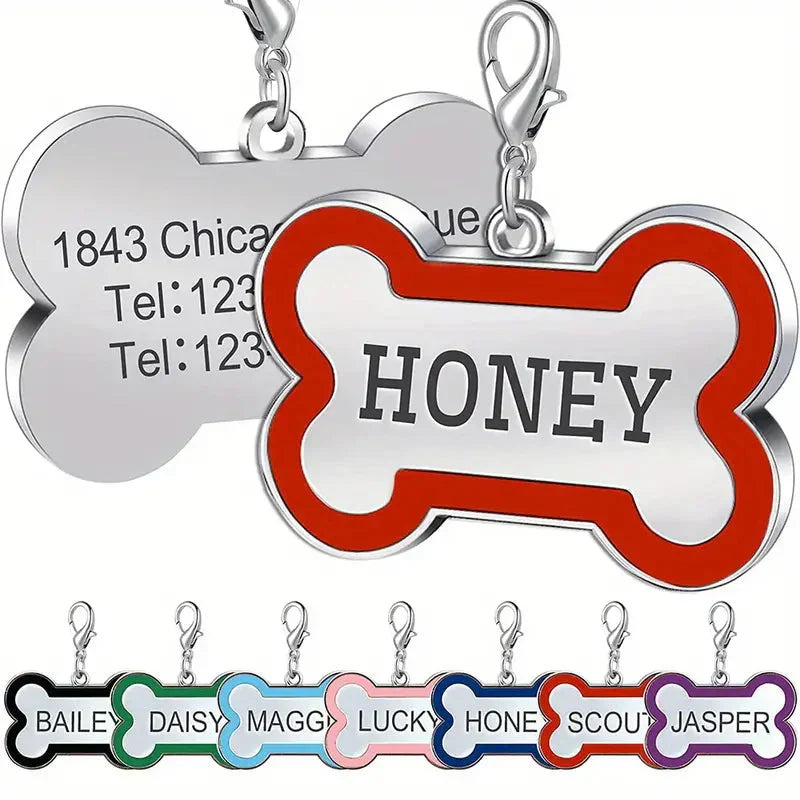 Custom Pet ID Tags - Engraved Both Sides with Your Pet's Name! Petzymart