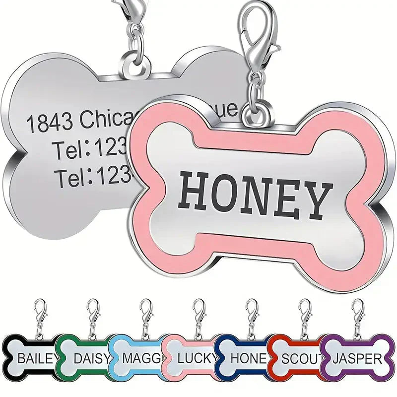 Custom Pet ID Tags - Engraved Both Sides with Your Pet's Name! Petzymart