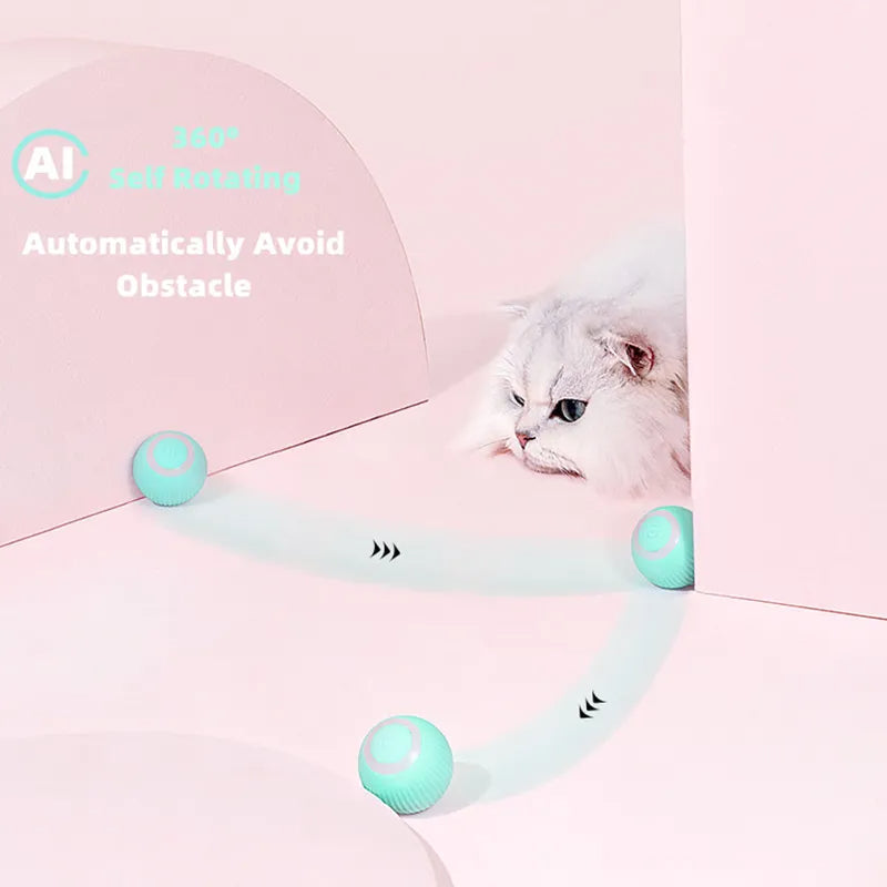Electric Cat Ball Toys Automatic Rolling for Indoor Playing Petzymart