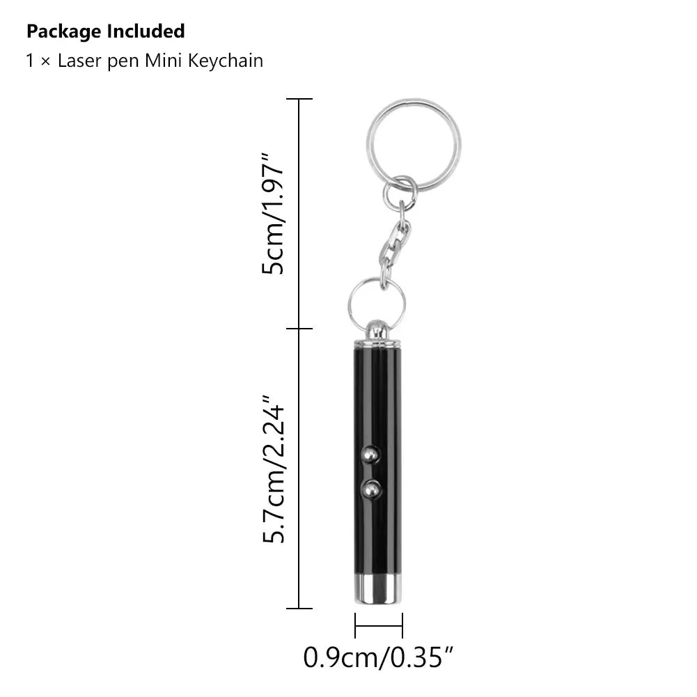 Funny Cat Chaser Pointer Toy LED Pen Light Visible Beam Keychain Petzymart