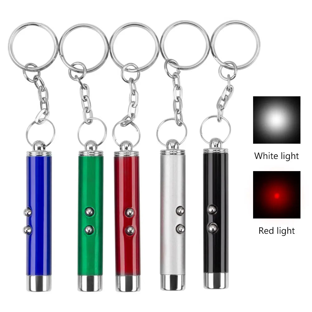 Funny Cat Chaser Pointer Toy LED Pen Light Visible Beam Keychain Petzymart