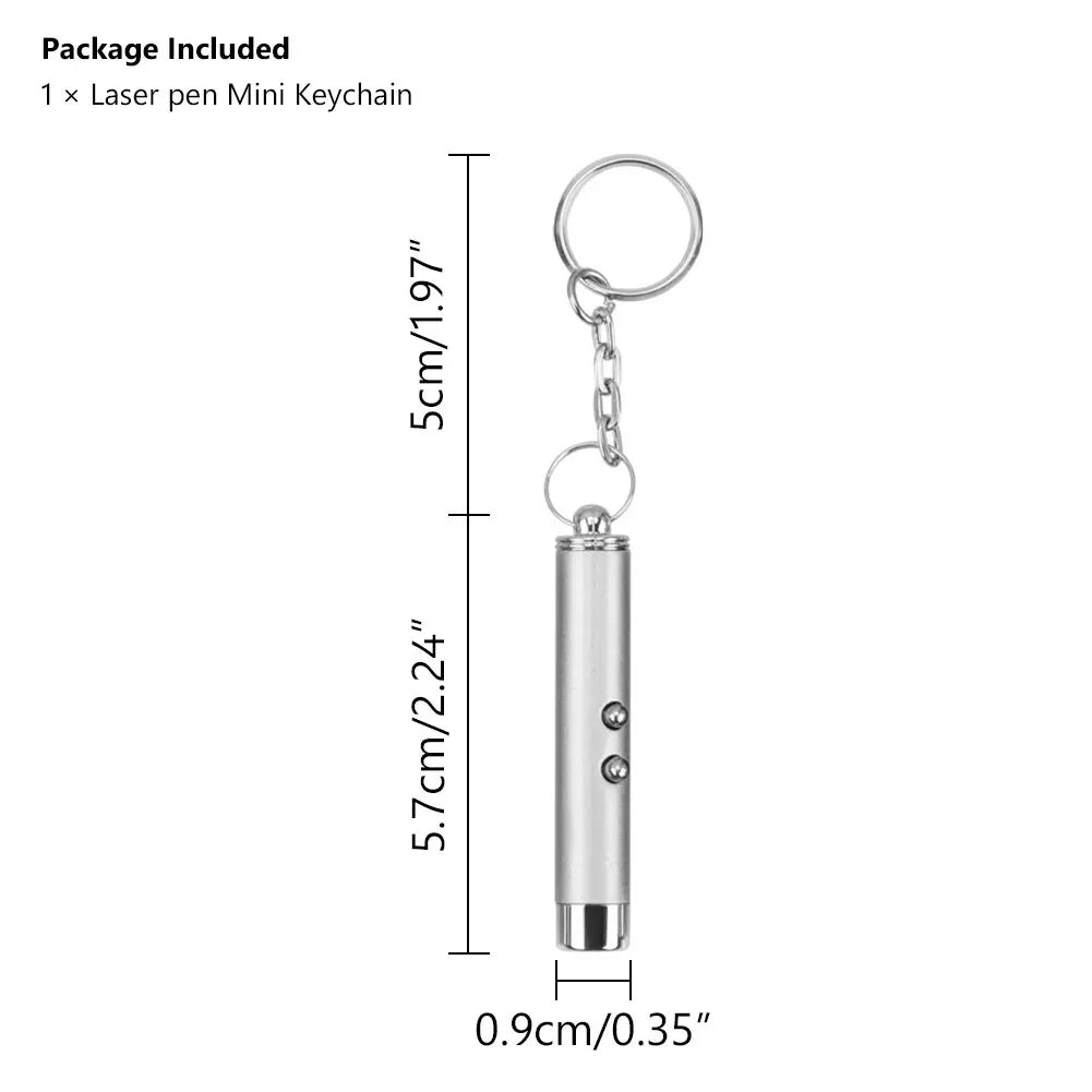 Funny Cat Chaser Pointer Toy LED Pen Light Visible Beam Keychain Petzymart