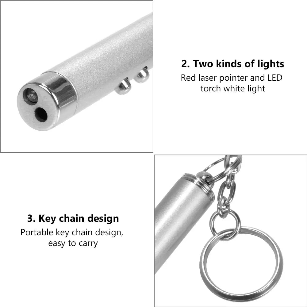 Funny Cat Chaser Pointer Toy LED Pen Light Visible Beam Keychain Petzymart