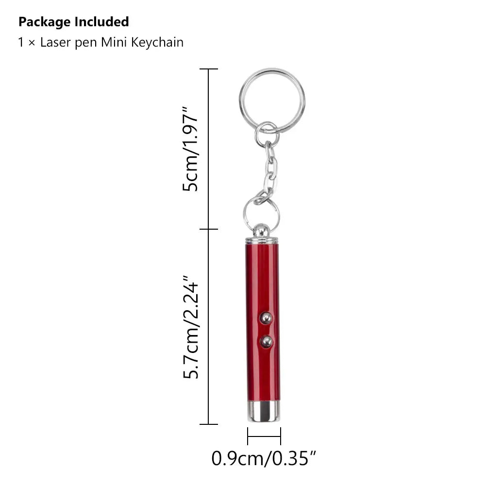 Funny Cat Chaser Pointer Toy LED Pen Light Visible Beam Keychain Petzymart