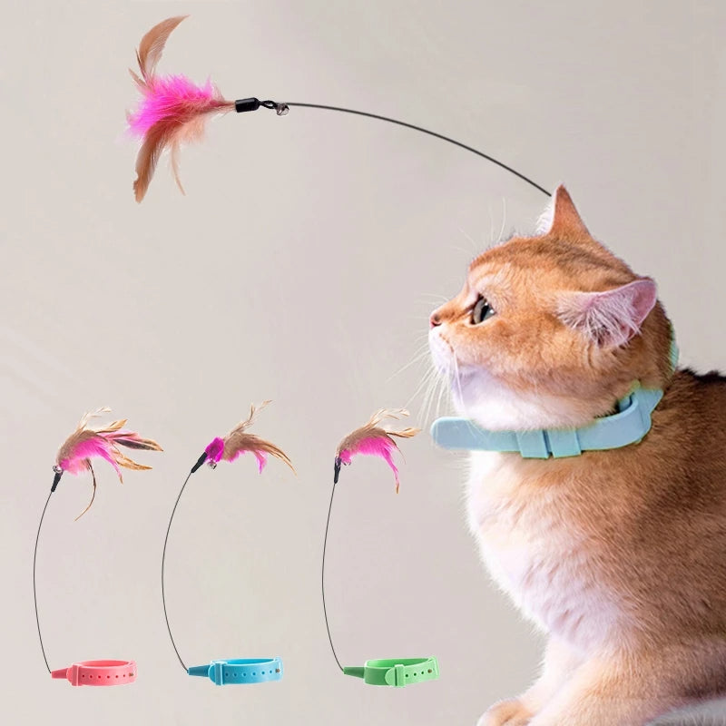 Interactive Cat Toys Cat Teaser Stick Collar Self-hi Game for Cats Petzymart