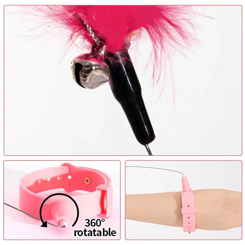 Interactive Cat Toys Cat Teaser Stick Collar Self-hi Game for Cats Petzymart