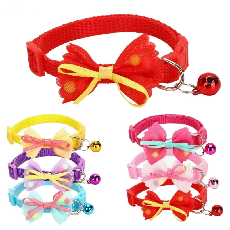 Lace Bow Collar 1.0 Pet Bell Cat & Puppy Dog Petzymart