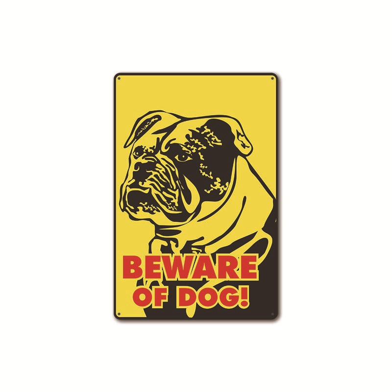 New Beware of Dogs Retro Flat Metal Painting Caution Dogs Yard Garden Sign Warning Sign Petzymart