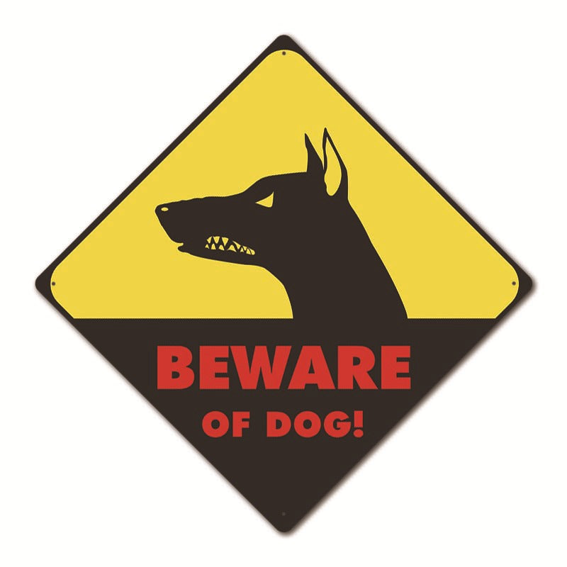 New Beware of Dogs Retro Flat Metal Painting Caution Dogs Yard Garden Sign Warning Sign Petzymart