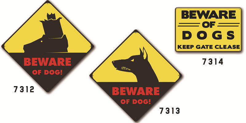 New Beware of Dogs Retro Flat Metal Painting Caution Dogs Yard Garden Sign Warning Sign Petzymart