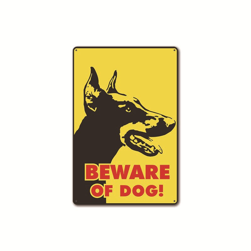 New Beware of Dogs Retro Flat Metal Painting Caution Dogs Yard Garden Sign Warning Sign Petzymart