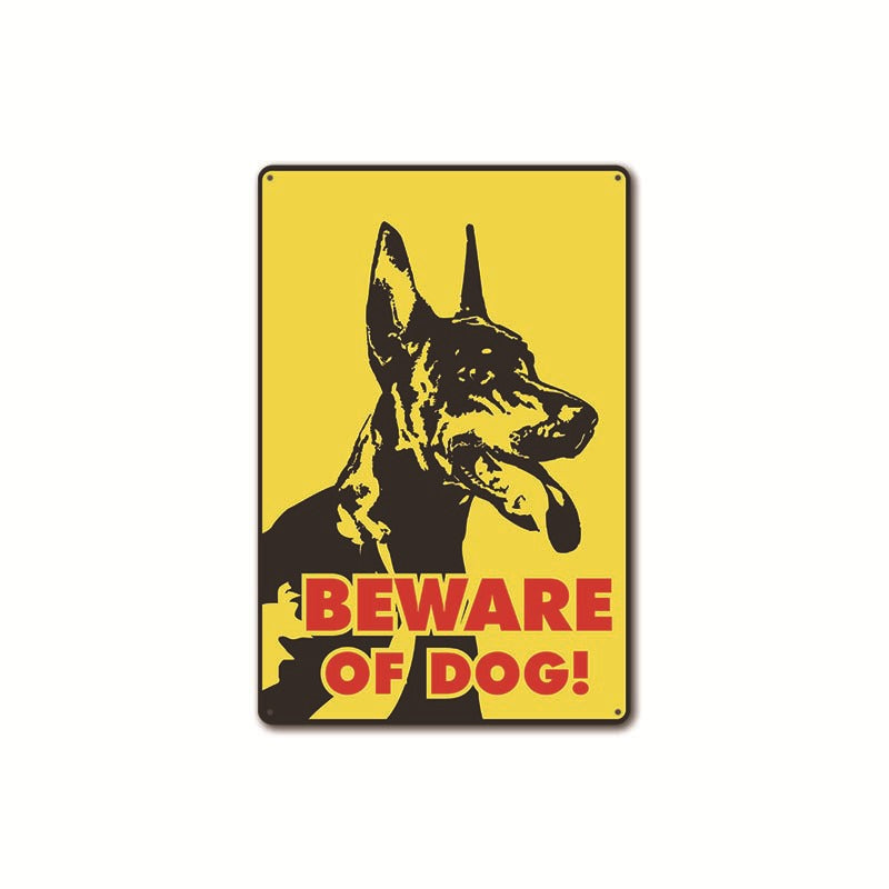 New Beware of Dogs Retro Flat Metal Painting Caution Dogs Yard Garden Sign Warning Sign Petzymart
