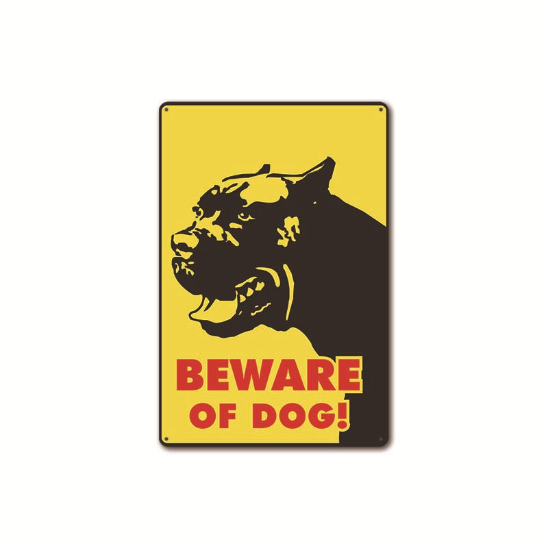 New Beware of Dogs Retro Flat Metal Painting Caution Dogs Yard Garden Sign Warning Sign Petzymart