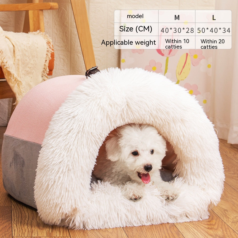 New Splice Portable Pet Nest Portable Autumn And Winter Warm Dog Nest Moisture-proof Long Fur Cat Nest Cross Border Pet Nest Petzymart