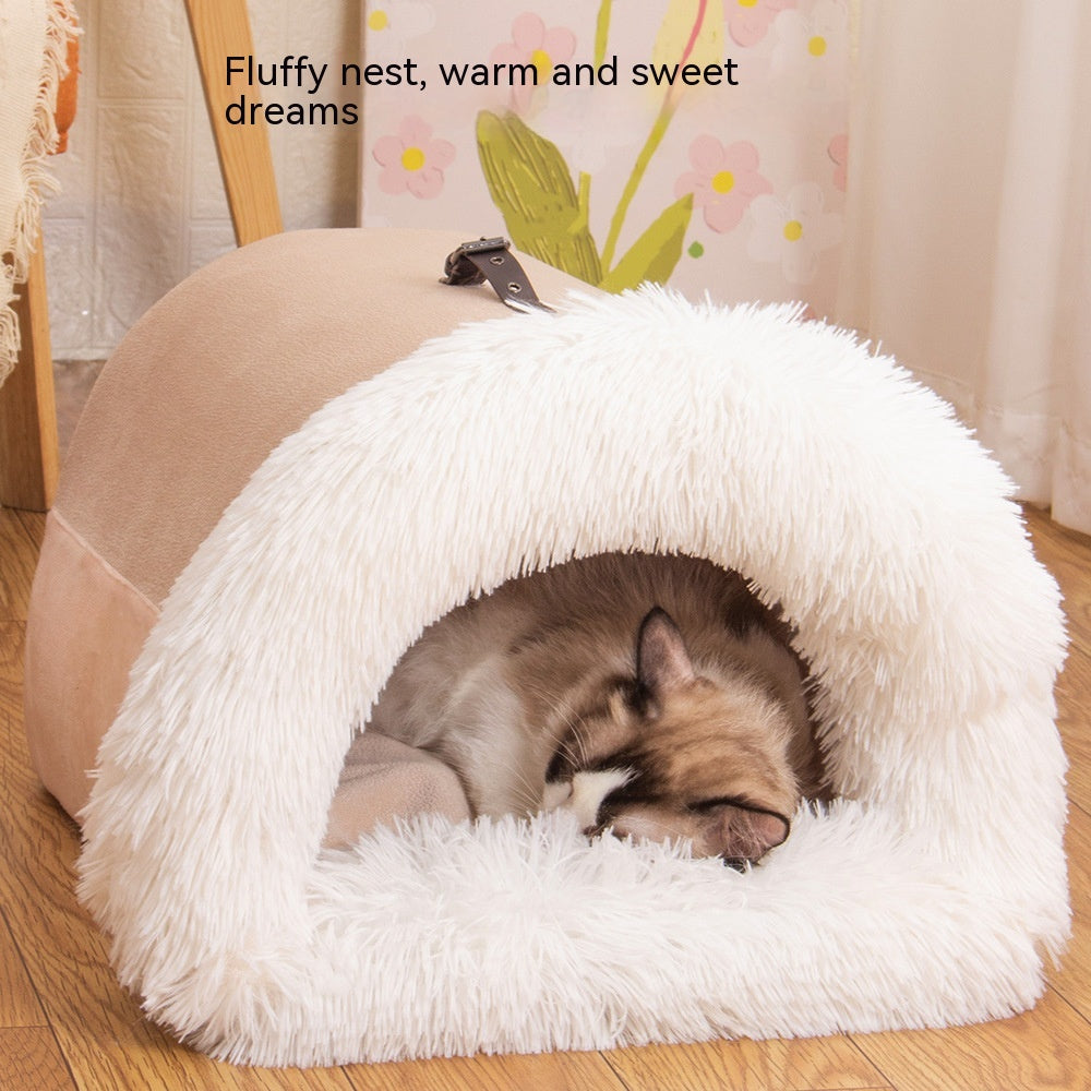New Splice Portable Pet Nest Portable Autumn And Winter Warm Dog Nest Moisture-proof Long Fur Cat Nest Cross Border Pet Nest Petzymart