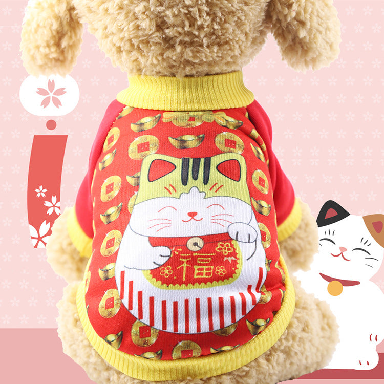 New Year Dog Cat Clothes Accessories Pet Supplies Fall winter Four Legged Cotton-padded Clothes Petzymart