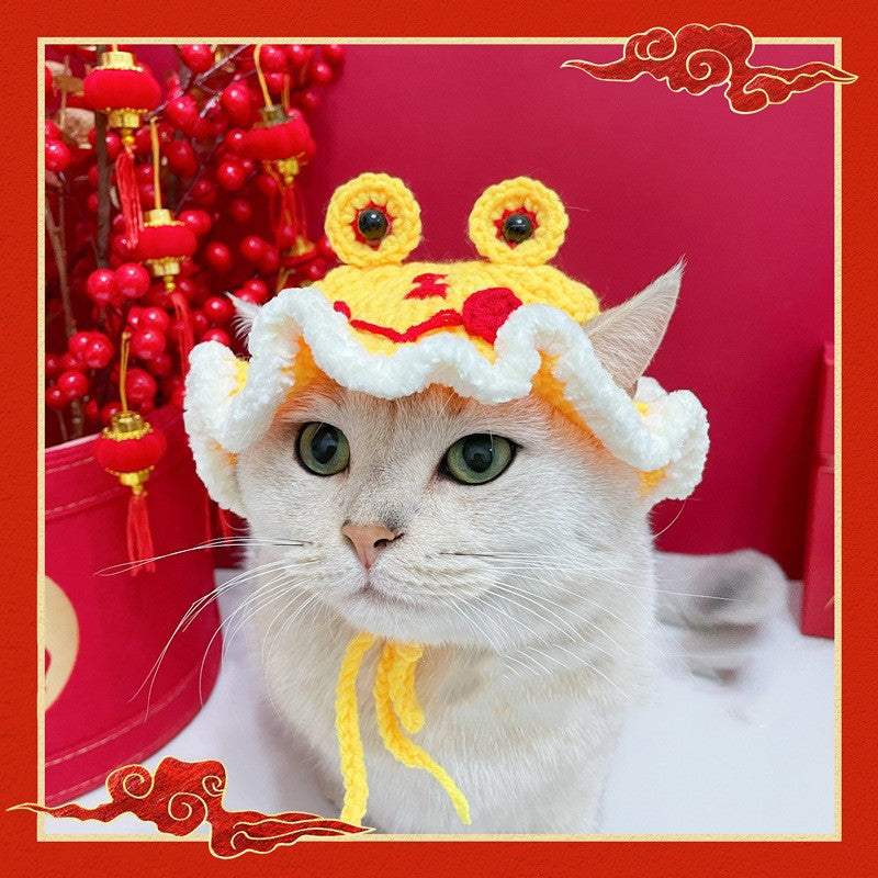New Year Festive Clothes For Pet Cats And Dogs Tiger Head Hats Petzymart