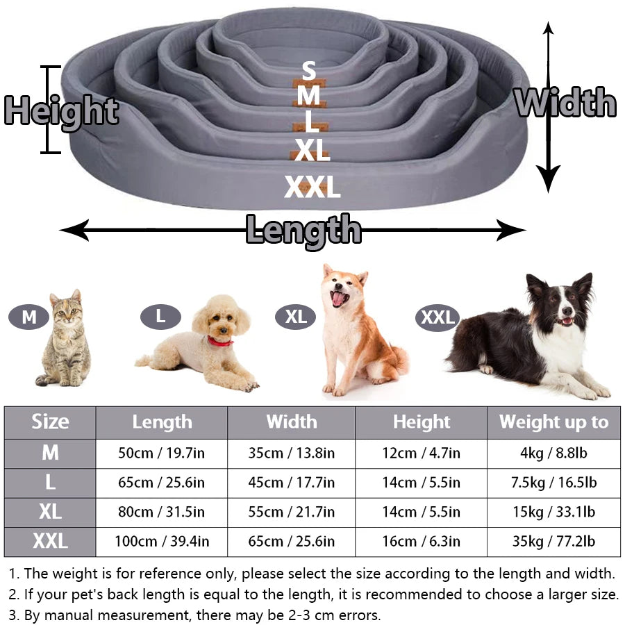 Oval Dog Bed, Large Space Pet Bed, Oxford Cloth Waterproof, Dual-Purpose Inner Pad Petzymart